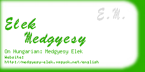 elek medgyesy business card